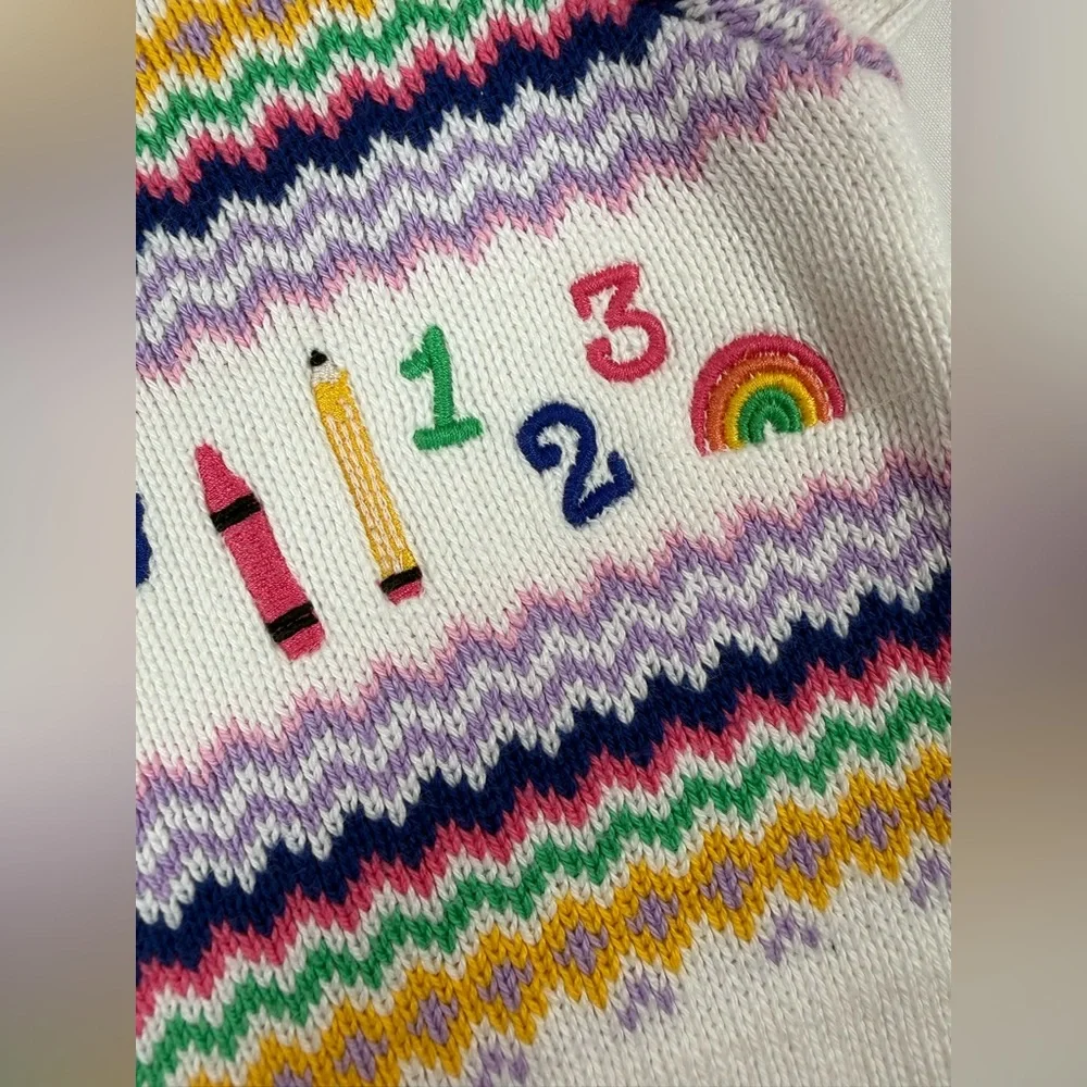 GYMBOREE Girls School Alphabet Rainbow ABC‎ Crayon Knit Sweater Dress 2T Kidcore